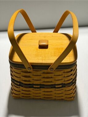 Vintage 90’s Longaberger Woven Basket Handles and Lid